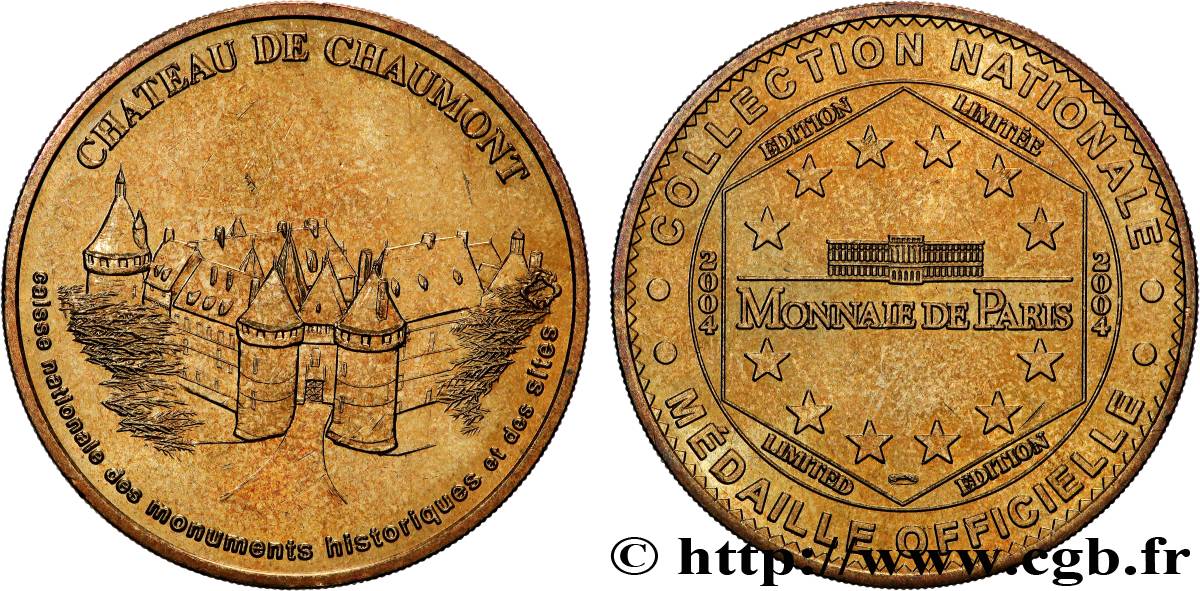 MÉDAILLES TOURISTIQUES Médaille, Château de Chaumont TTB+