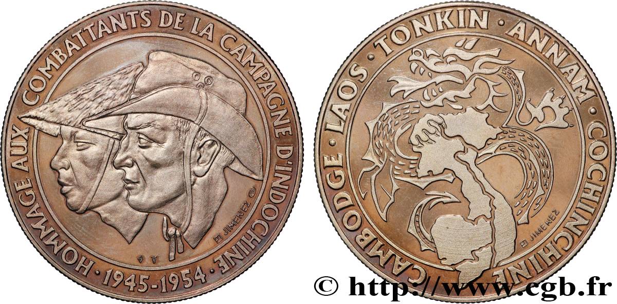 UNION FRANÇAISE - INDOCHINE FRANÇAISE Médaille, Hommage aux combattants de la campagne d’Indochine MS