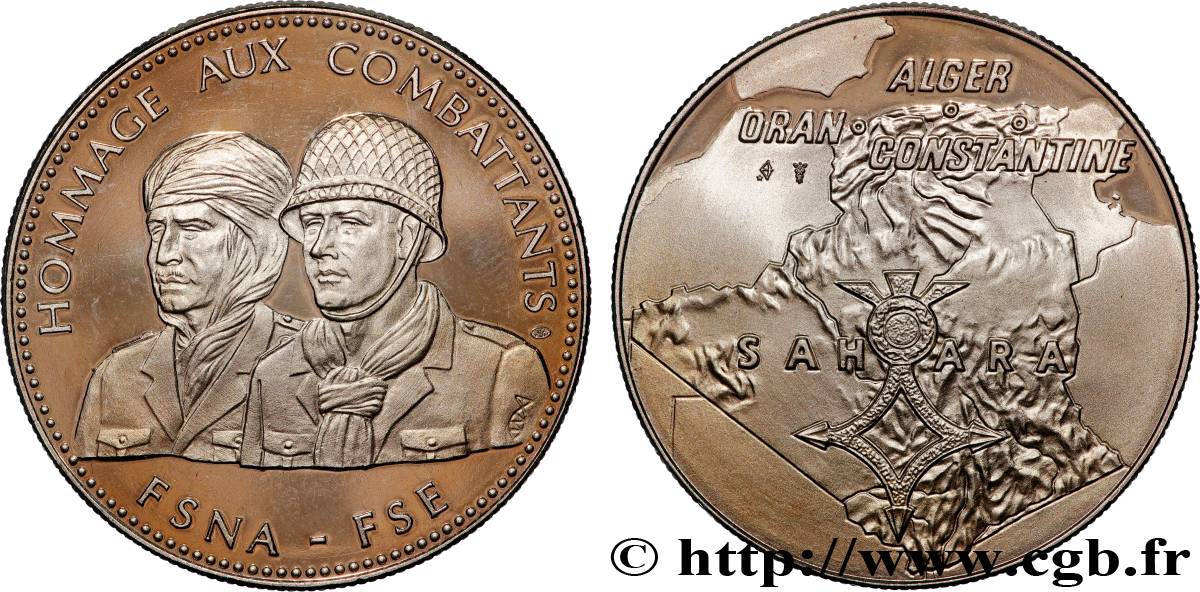 CINQUIÈME RÉPUBLIQUE Médaille, Hommage aux combattants FSNA FSE SPL