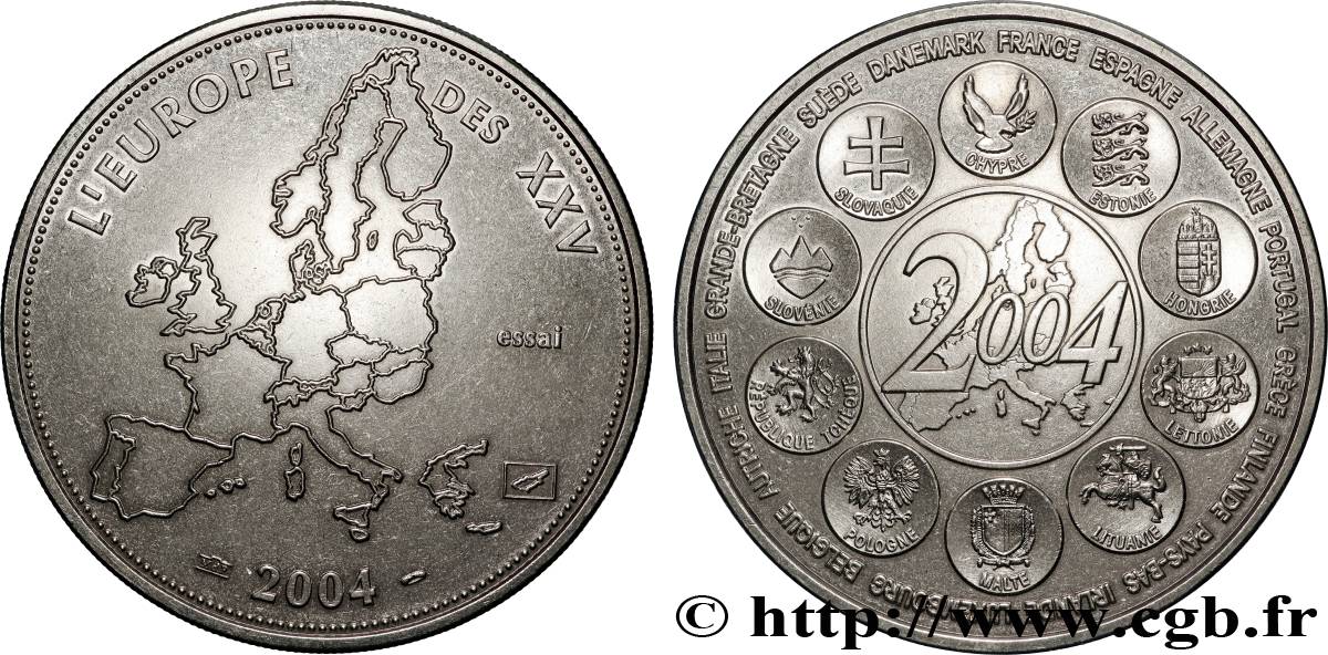 CINQUIÈME RÉPUBLIQUE Médaille, Essai, Dernière année des 12 pays de l’Euro SUP