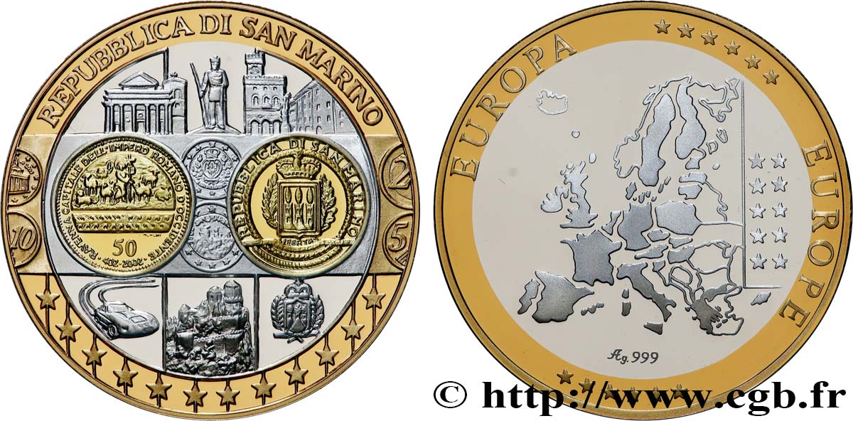 V REPUBLIC Médaille, Europe, République de Saint-Marin MS