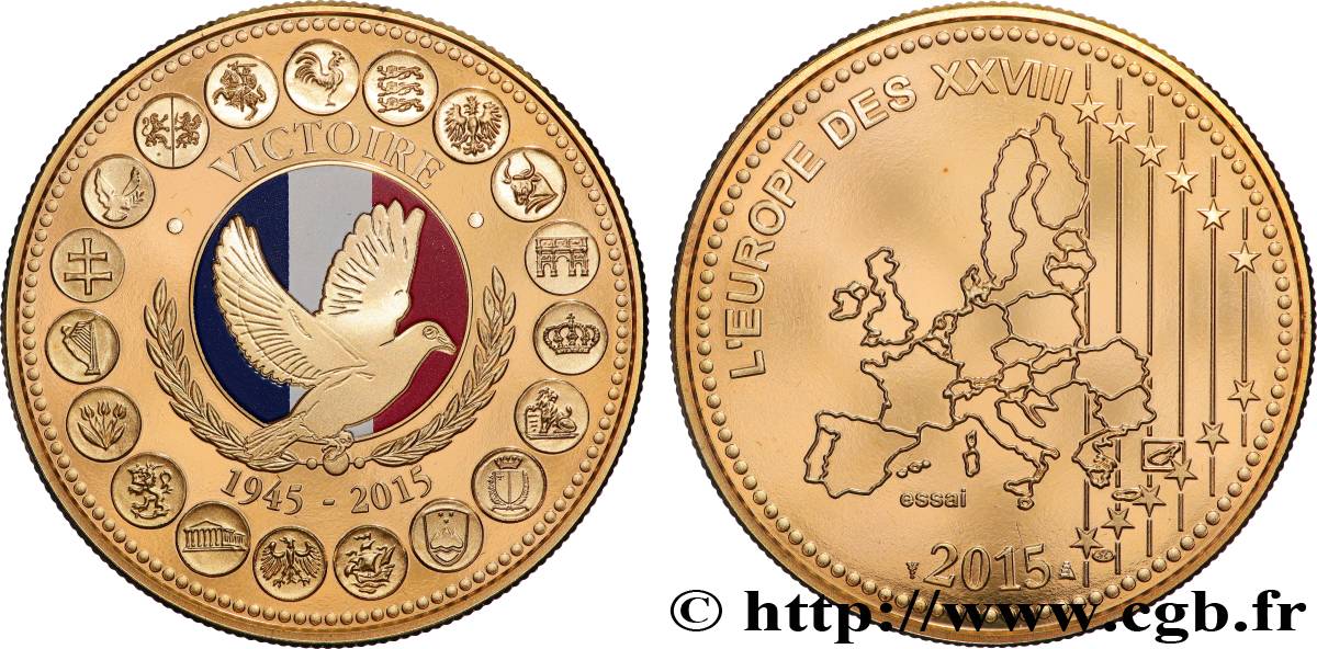 V REPUBLIC Médaille, Essai, 60e anniversaire de la victoire de 1945 MS