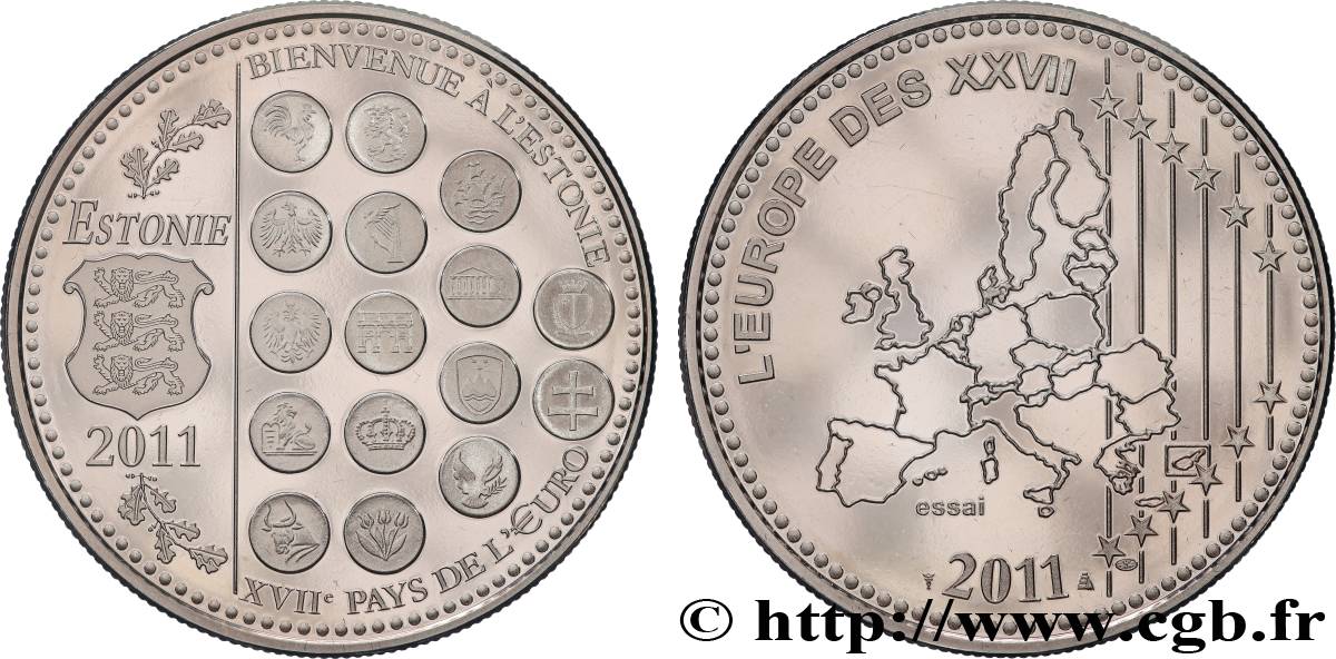CINQUIÈME RÉPUBLIQUE Médaille, Essai, Bienvenue à l’Estonie SPL