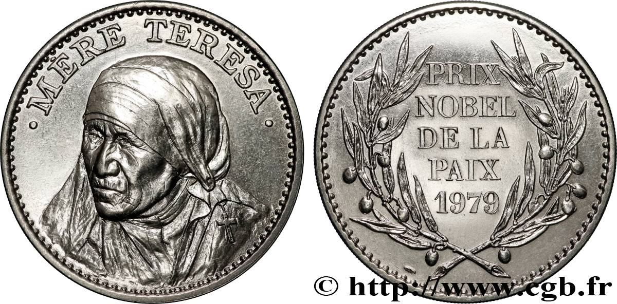 V REPUBLIC Médaille, Mère Thérésa, Prix nobel de la Paix AU