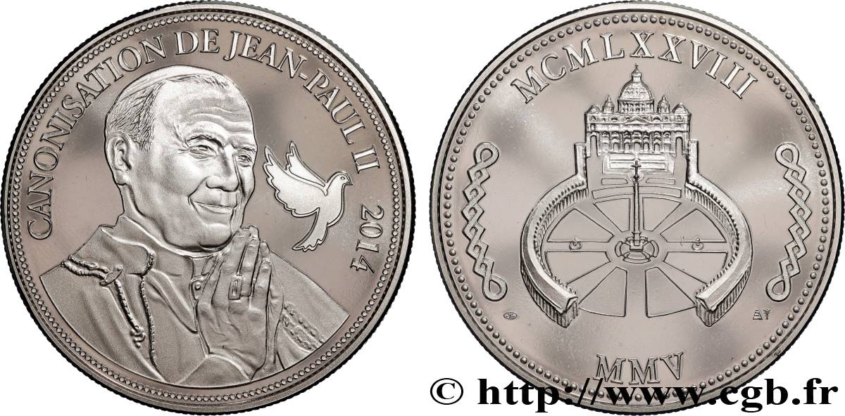 JOHN-PAUL II (Karol Wojtyla) Médaille, Canonisation de Jean-Paul II MS