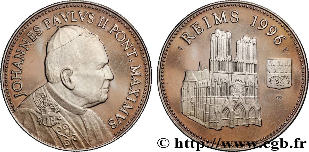 VATIKANSTAAT UND KIRCHENSTAAT Médaille, Jean-Paul II, Reims VZ