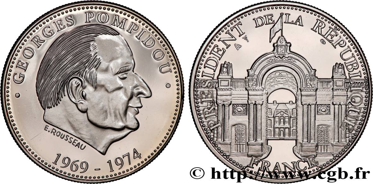 FUNFTE FRANZOSISCHE REPUBLIK Médaille, Georges Pompidou, président de la République fST