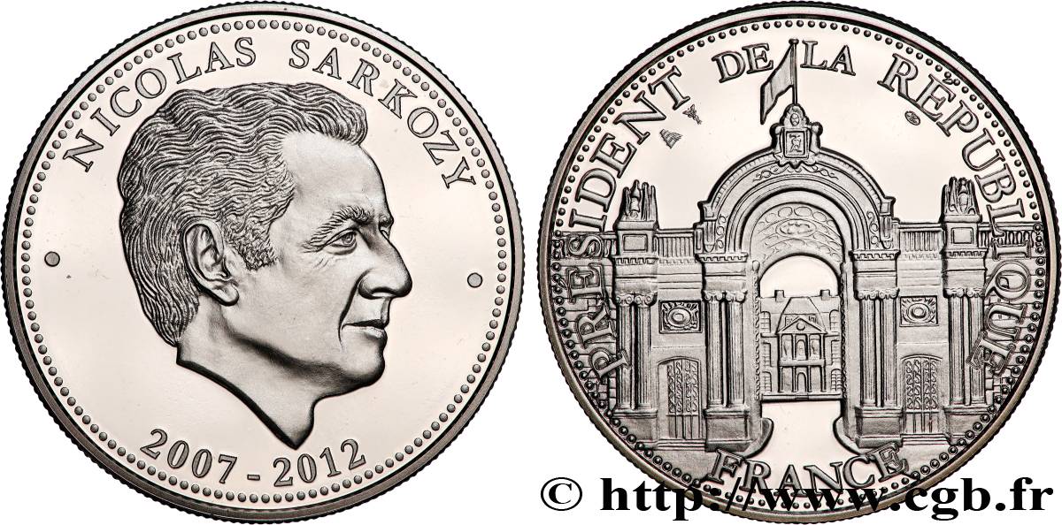 V REPUBLIC Médaille, Nicolas Sarkozy, président de la République MS