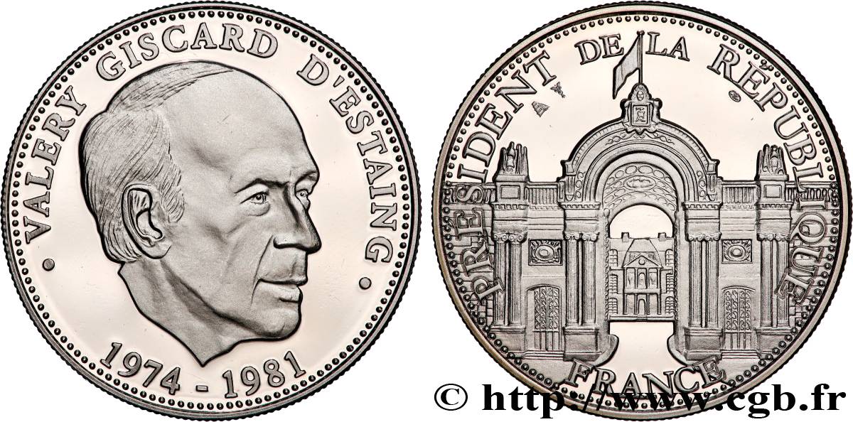 V REPUBLIC Médaille, Valery Giscard d’Estaing, président de la République MS