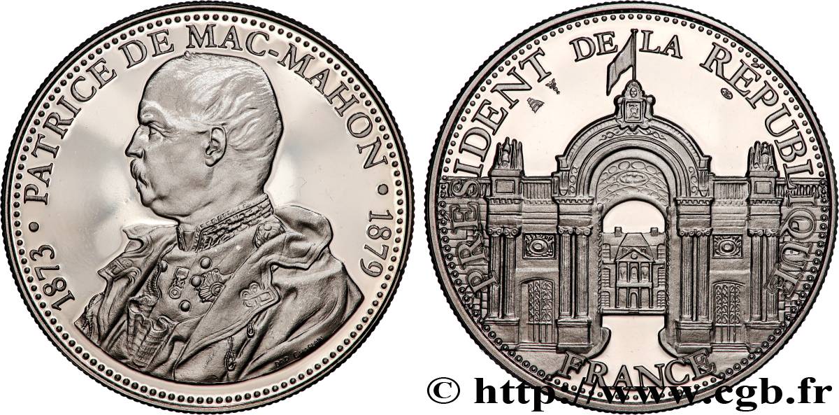 TROISIÈME RÉPUBLIQUE Médaille, Patrice de Mac-Mahon, président de la République SUP+
