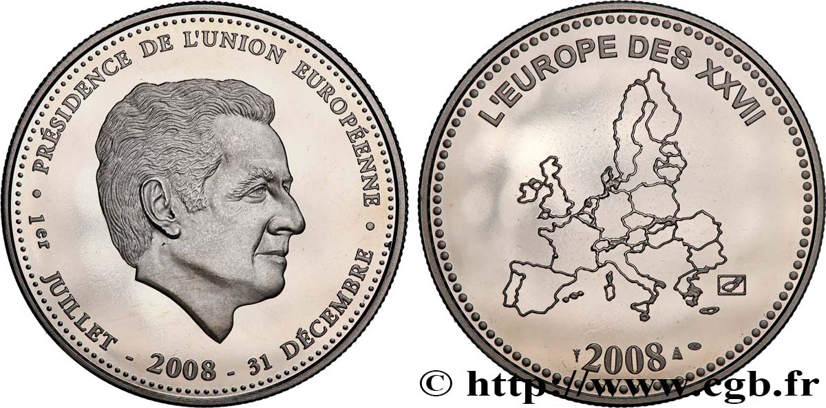 CINQUIÈME RÉPUBLIQUE Médaille, Présidence de l’Union Européenne SUP