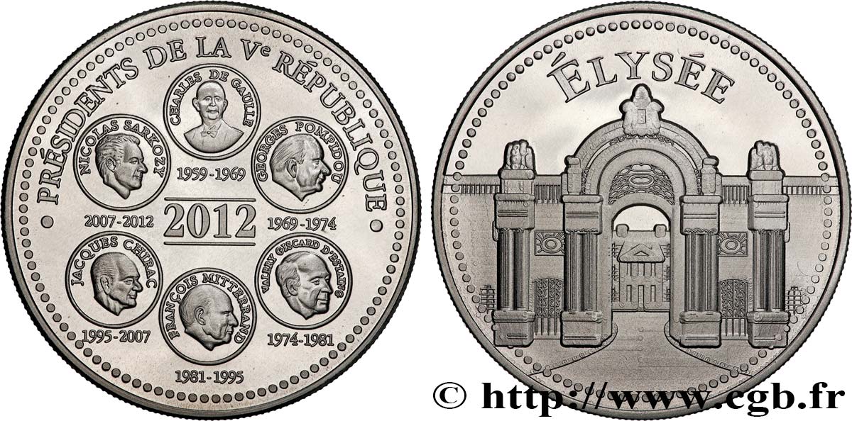 QUINTA REPUBLICA FRANCESA Médaille, Les présidents de la Ve République EBC