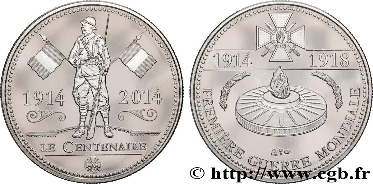 V REPUBLIC Médaille commémorative, Centenaire de la Première Guerre Mondiale MS
