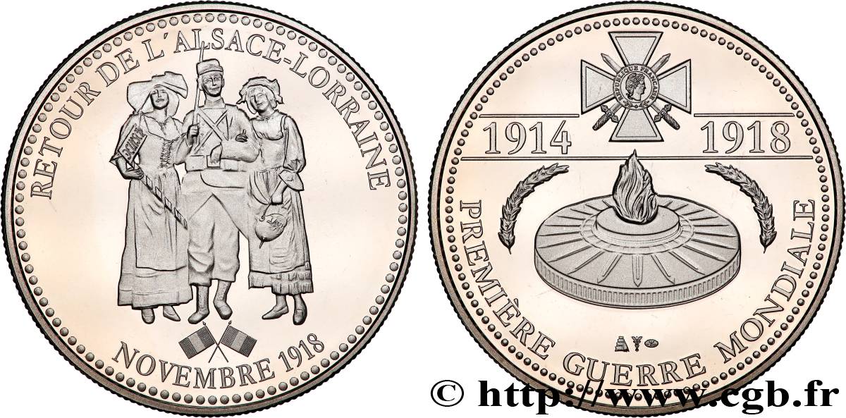 CINQUIÈME RÉPUBLIQUE Médaille commémorative, Retour de l’Alsace Lorraine SUP