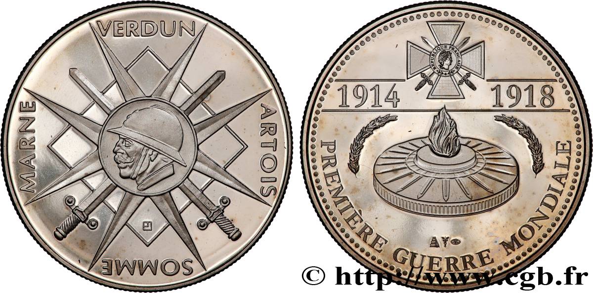 CINQUIÈME RÉPUBLIQUE Médaille commémorative, Bataille de Verdun, d’Artois, de la Marne et de la Somme SUP