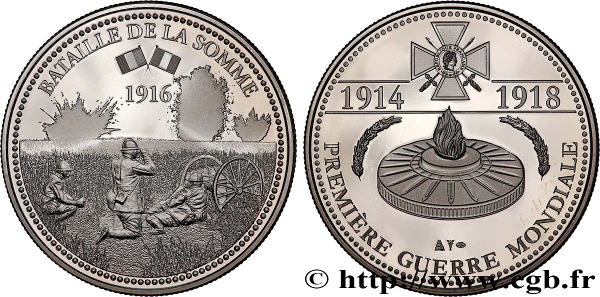 CINQUIÈME RÉPUBLIQUE Médaille commémorative, Bataille de la Somme SPL