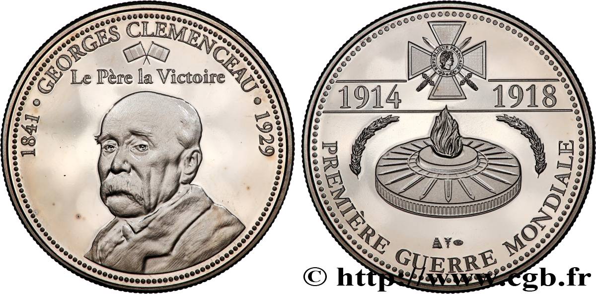 FUNFTE FRANZOSISCHE REPUBLIK Médaille commémorative, Georges Clémenceau fST