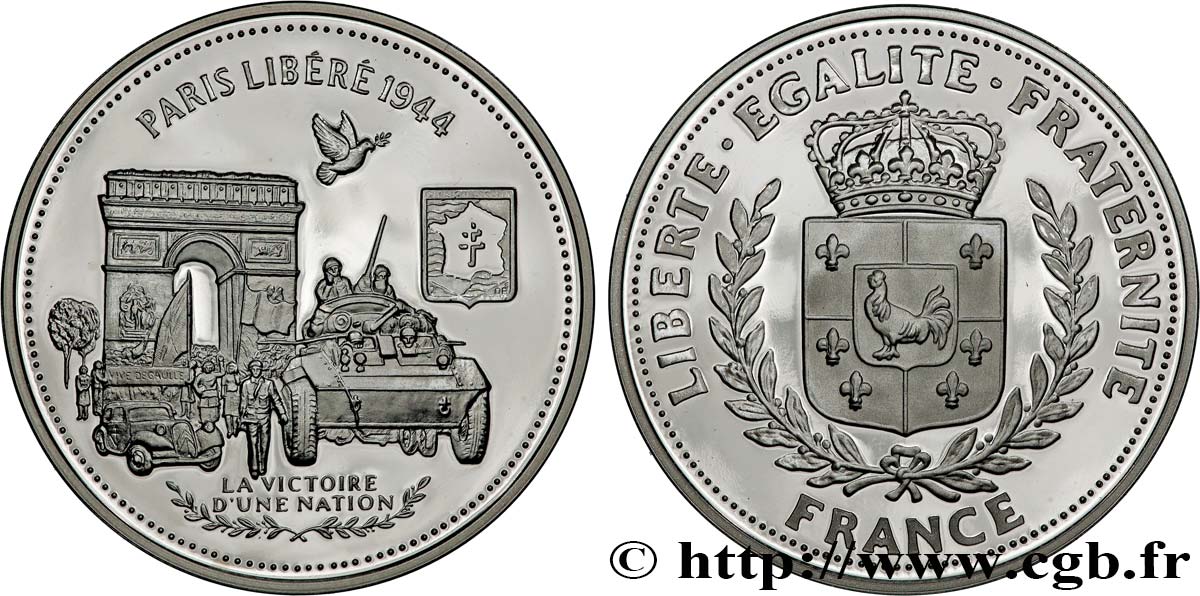 QUINTA REPUBBLICA FRANCESE Médaille, Paris libérée 1944 MS