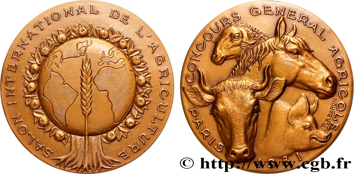 CINQUIÈME RÉPUBLIQUE Médaille, Concours général agricole SPL