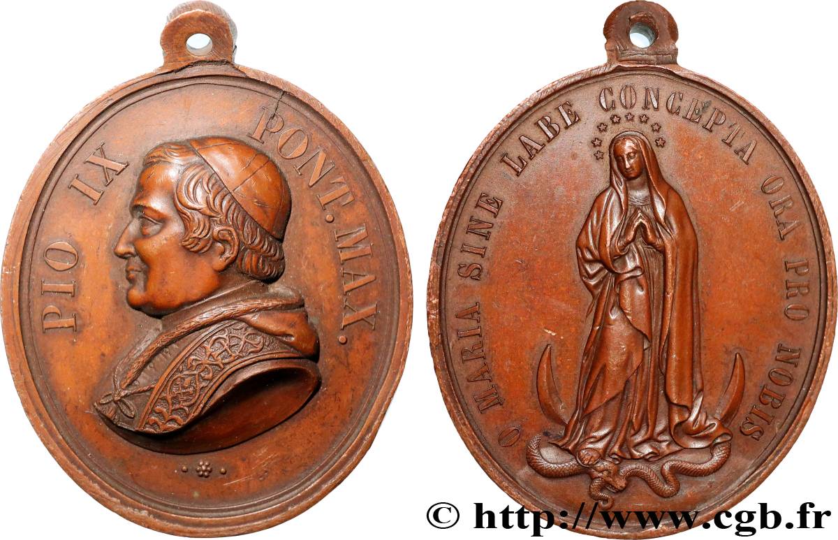 ITALIA - STATO PONTIFICIO - PIE IX (Giovanni Maria Mastai Ferretti) Médaille, Vierge Marie BB