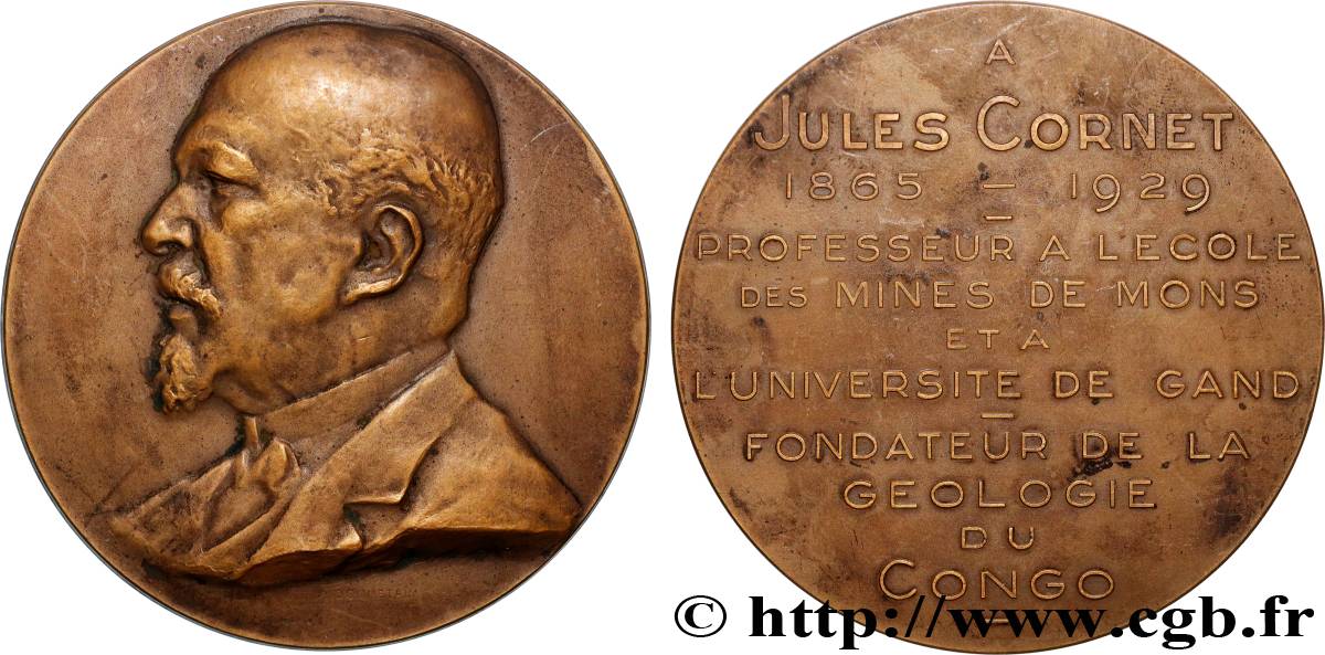 BELGIUM - KINGDOM OF BELGIUM - ALBERT I Médaille, Professeur Jules Cornet XF/AU