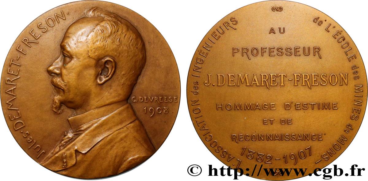 BELGIQUE - ROYAUME DE BELGIQUE - LÉOPOLD II Médaille, Jules Demaret-Freson TTB+