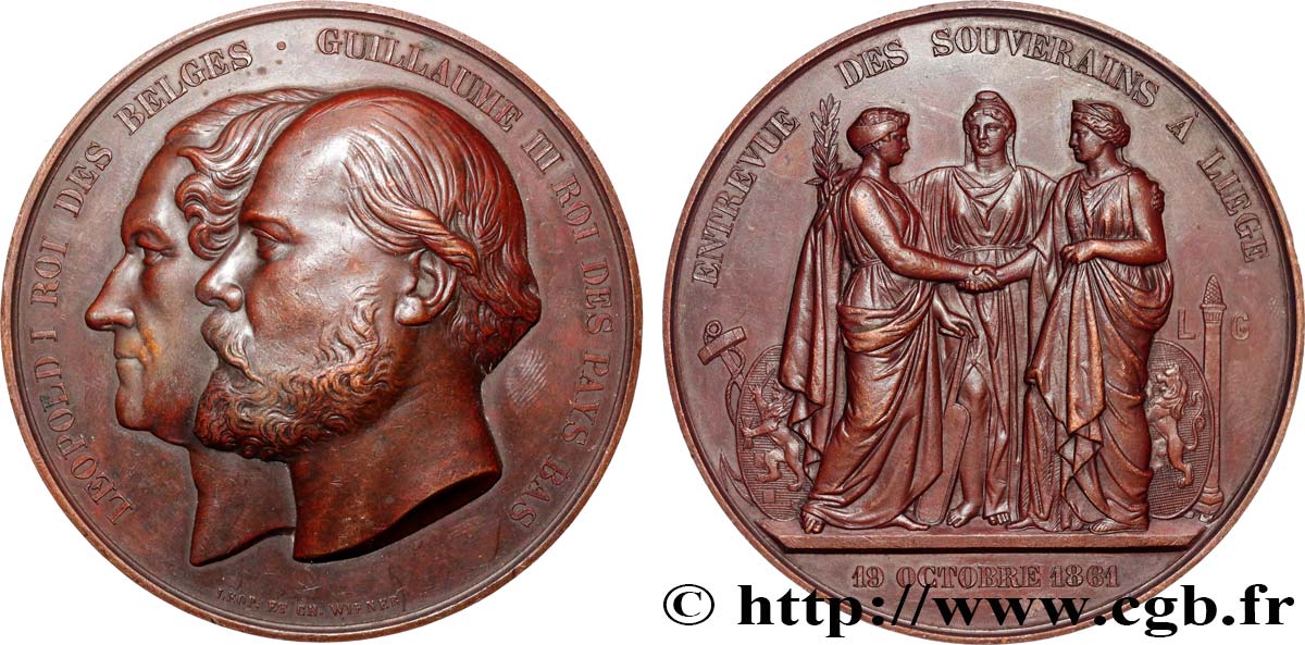 BELGIUM - KINGDOM OF BELGIUM - LEOPOLD I Médaille, Entrevue des souverains XF