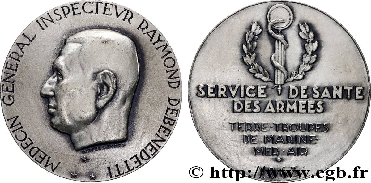 CINQUIÈME RÉPUBLIQUE Médaille, Service de santé des armées TTB+