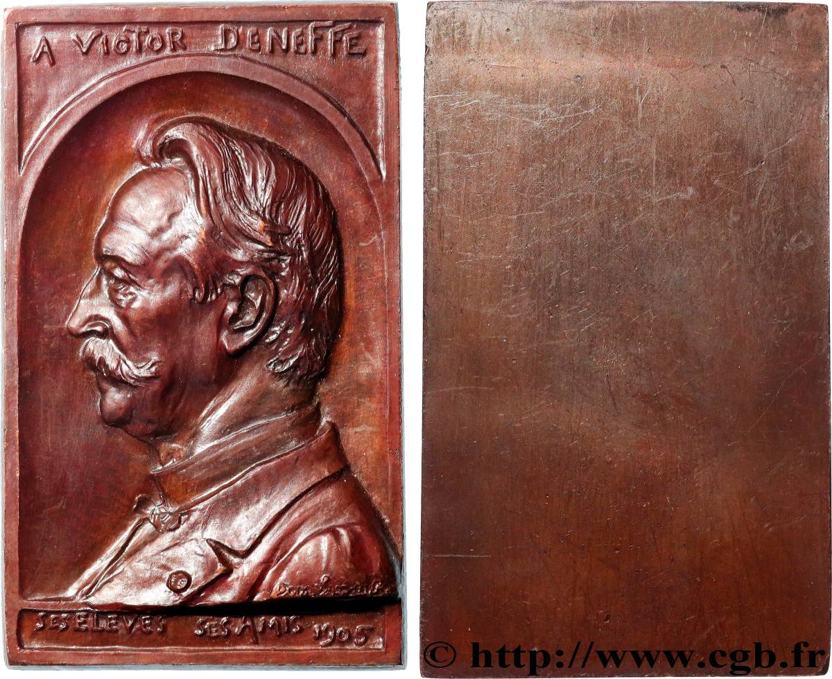 BELGIQUE - ROYAUME DE BELGIQUE - LÉOPOLD II Plaquette, Victor Deneffe AU/AU