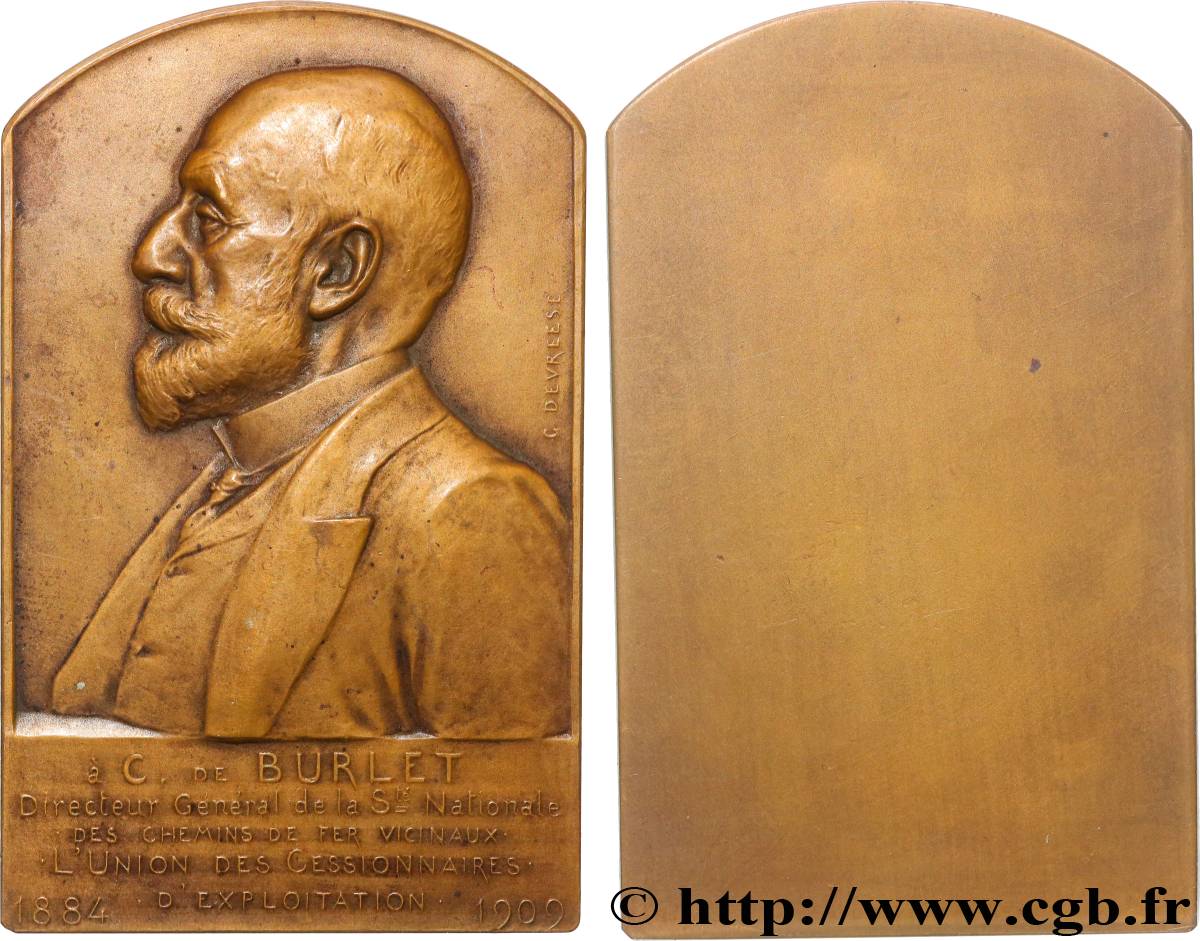 BELGIQUE - ROYAUME DE BELGIQUE - LÉOPOLD II Plaquette, Constantin-Eugène de Burlet BB
