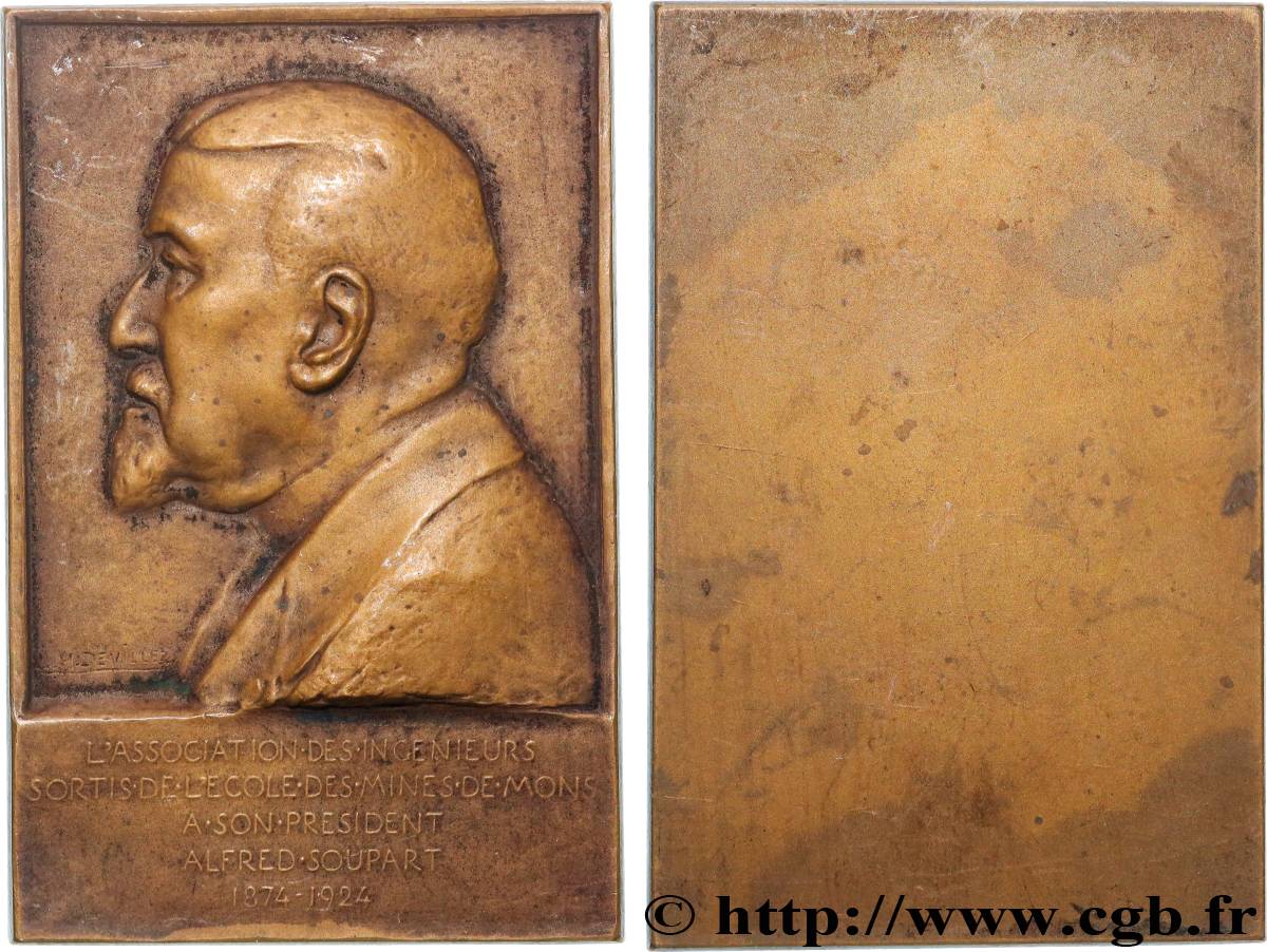 BELGIEN - KÖNIGREICH BELGIEN - ALBERT I. Plaquette, Alfred Soupart SS