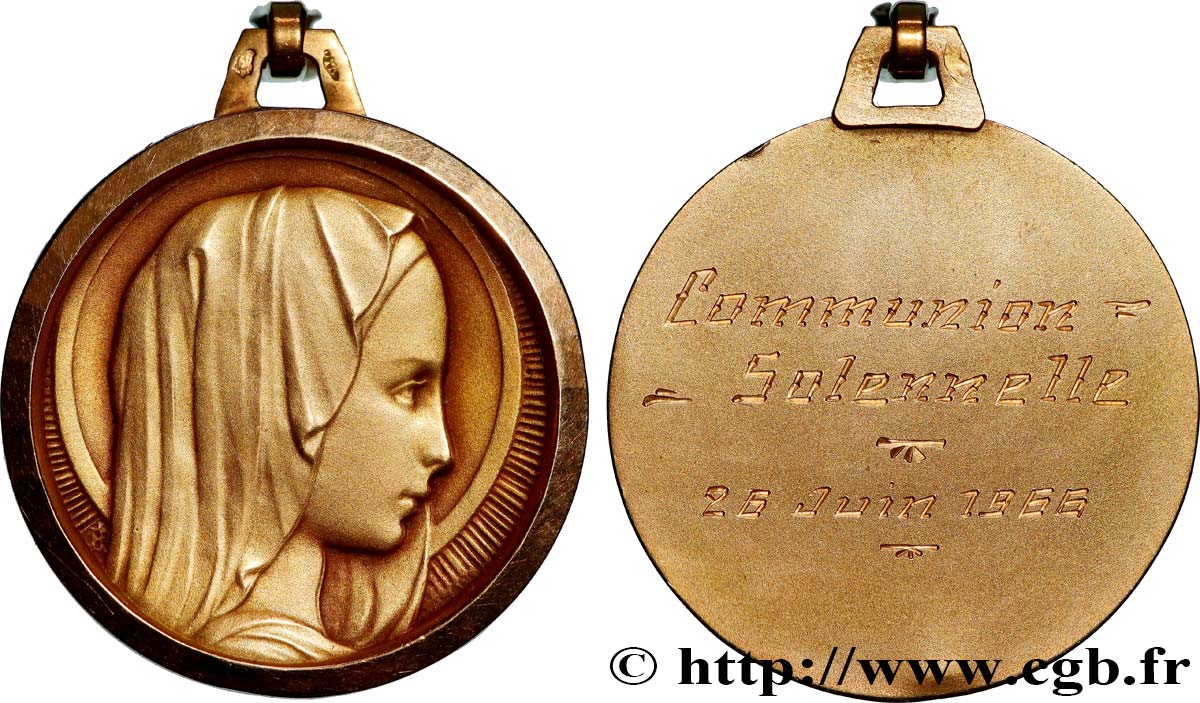 CINQUIÈME RÉPUBLIQUE Médaille, Communion solennelle TTB+