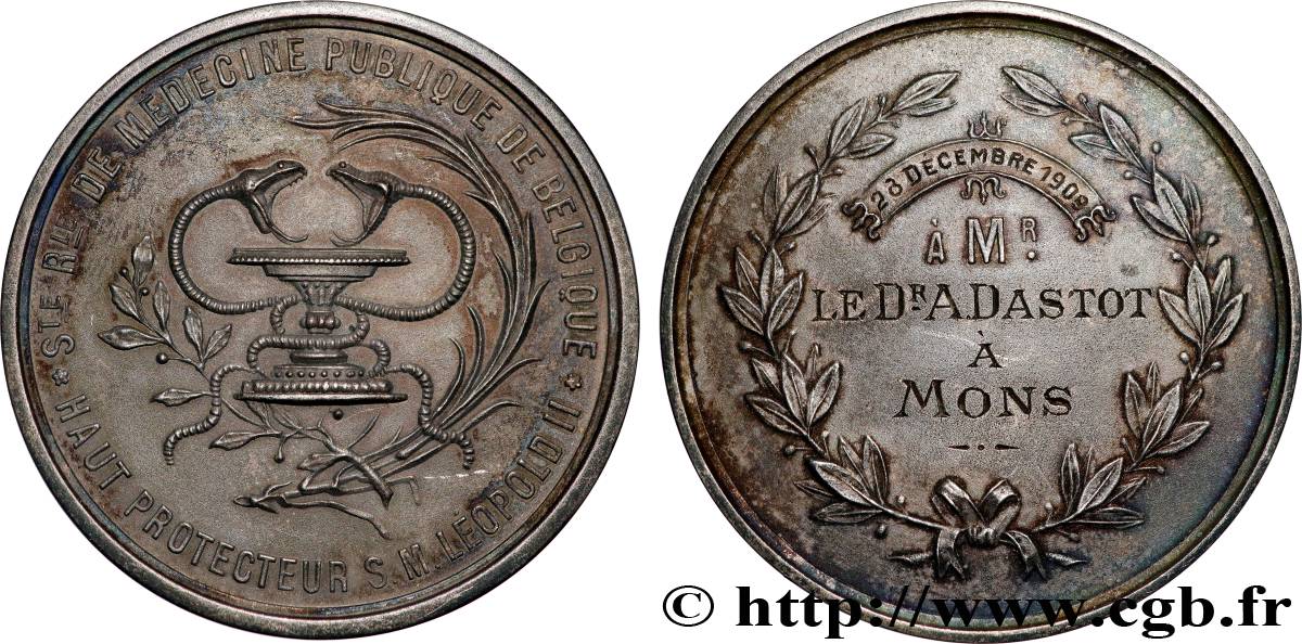 BELGIEN - KÖNIGREICH BELGIEN - ALBERT I. Médaille, Société Rurale de médecine publique de Belgique fVZ