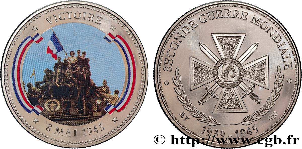 QUINTA REPUBBLICA FRANCESE Médaille, Victoire, 8 mai 1945 SPL