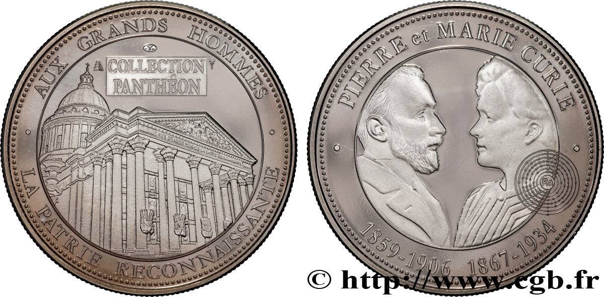 QUINTA REPUBBLICA FRANCESE Médaille, Pierre et Marie Curie MS