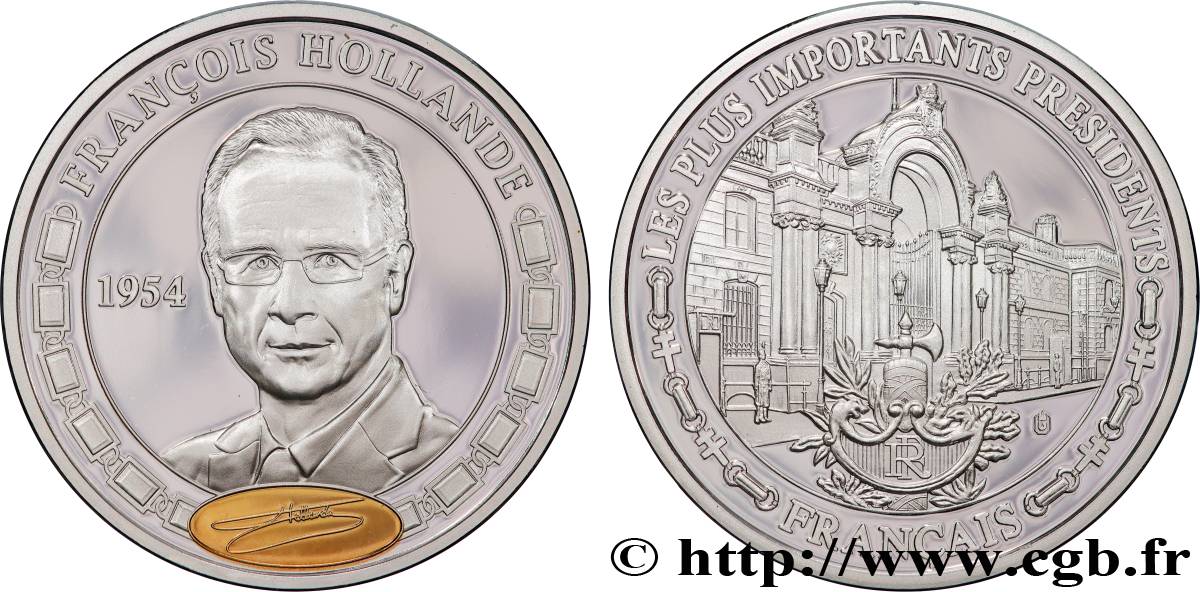 QUINTA REPUBBLICA FRANCESE Médaille, François Hollande, Président de la république MS