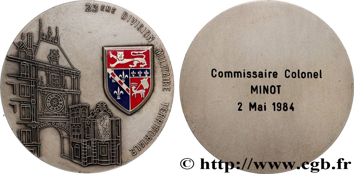 CINQUIÈME RÉPUBLIQUE Médaille, 23e division militaire territoriale TTB+