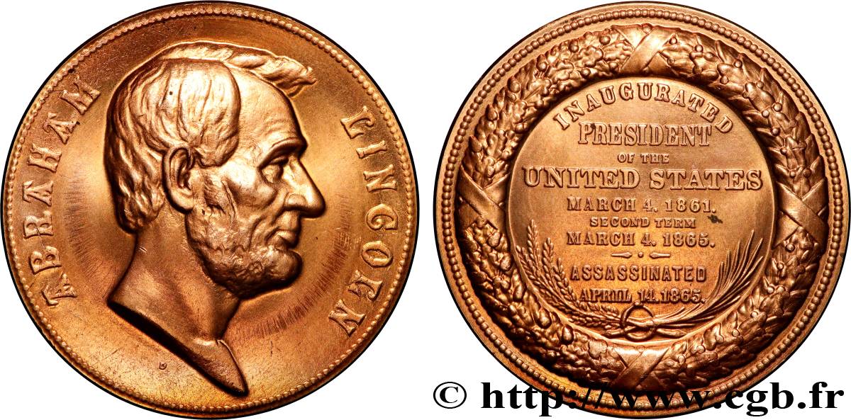 ÉTATS-UNIS D AMÉRIQUE Médaille, Abraham Lincoln SPL