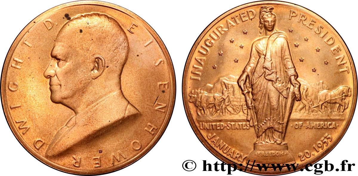 ÉTATS-UNIS D AMÉRIQUE Médaille, Dwight Eisenhower TTB/SUP