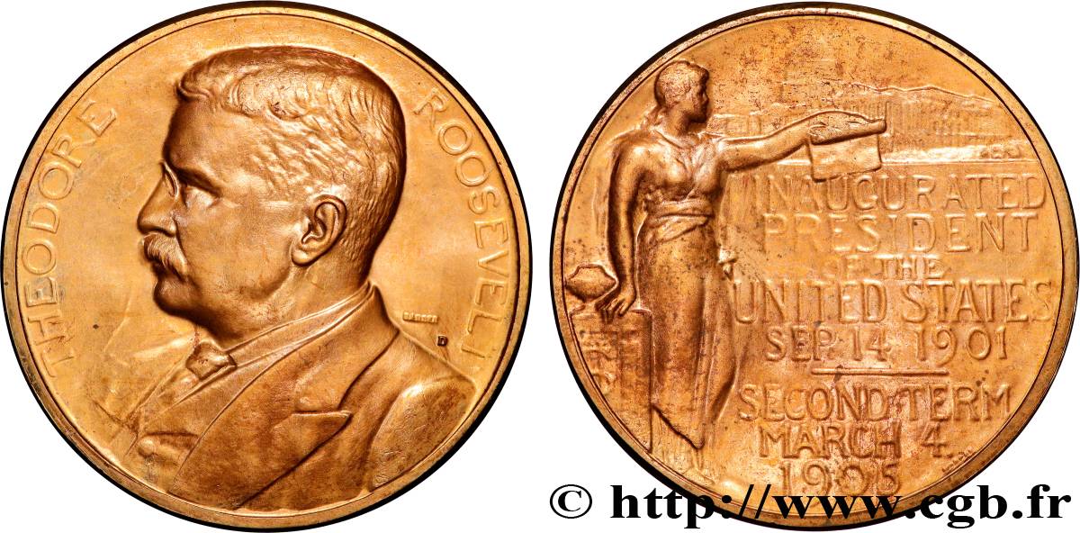ÉTATS-UNIS D AMÉRIQUE Médaille, Theodore Roosvelt SUP