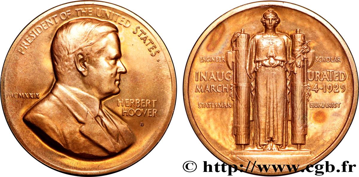 VEREINIGTE STAATEN VON AMERIKA Médaille, Herbert Hoover fST