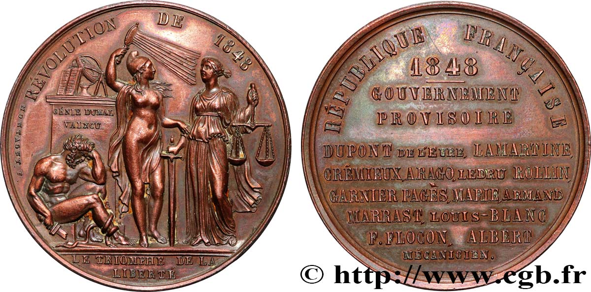 SECOND REPUBLIC Médaille, Formation du gouvernement provisoire AU
