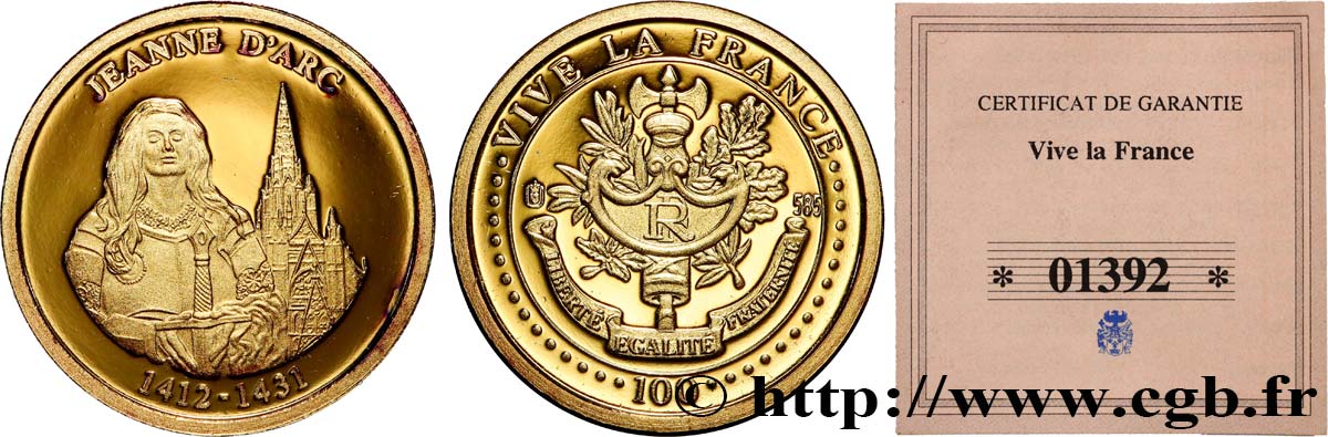 OUR GREAT MEN Médaille, Jeanne d’Arc Proof set