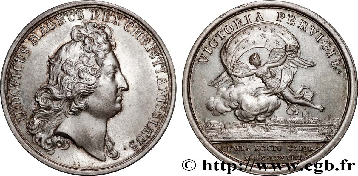 LOUIS XIV LE GRAND OU LE ROI SOLEIL Médaille, Prise de Léau (Brabant) SUP