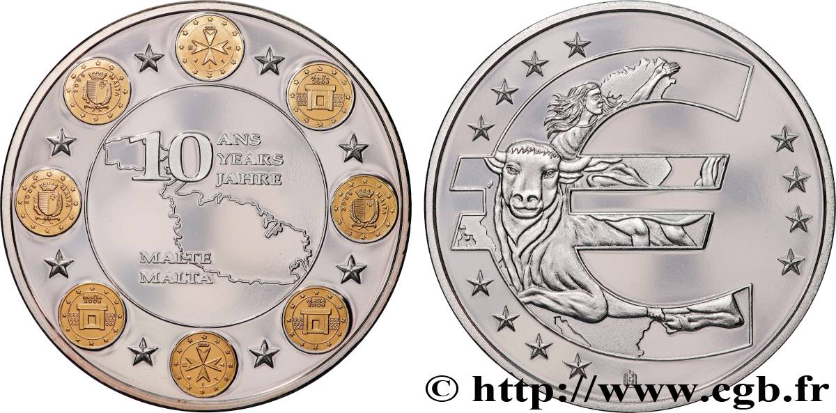 EUROPE Médaille, 10 ans de l’Euro, Malte SPL