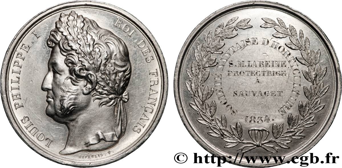 LOUIS-PHILIPPE I Médaille, Société nantaise d’horticulture AU/AU
