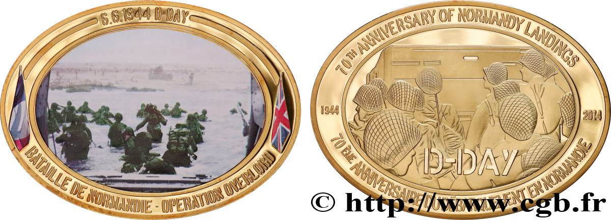 QUINTA REPUBBLICA FRANCESE Médaille, 70e anniversaire du Débarquement en Normandie MS