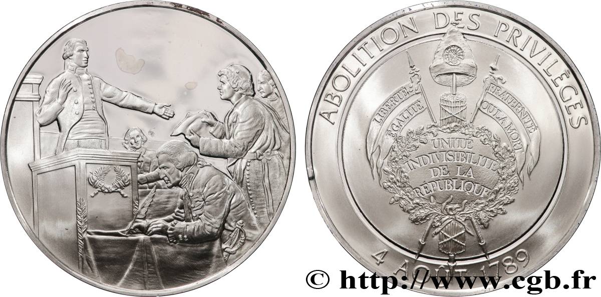 V REPUBLIC Médaille, Abolition des privilèges MS