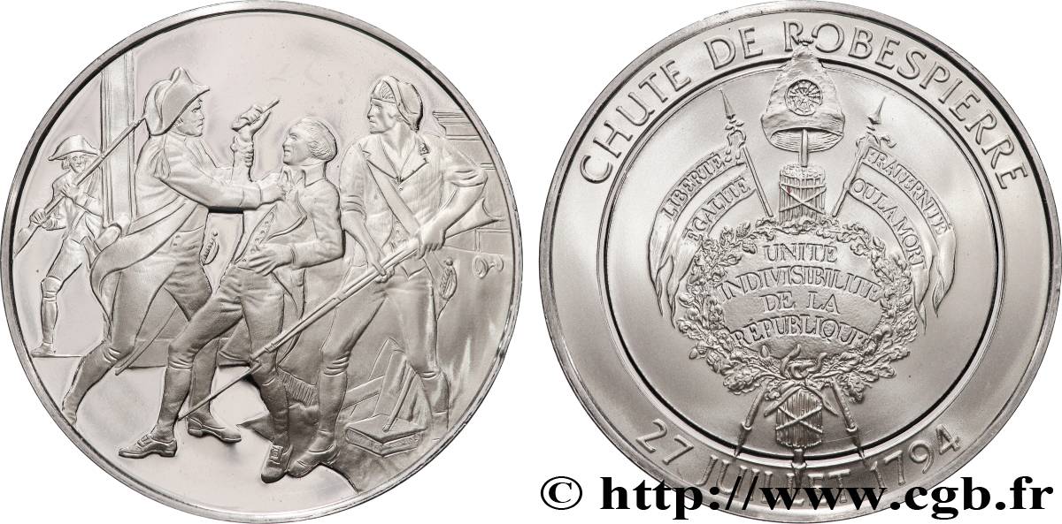 CINQUIÈME RÉPUBLIQUE Médaille, Chute de Robespierre, Édition Spécimen SPL