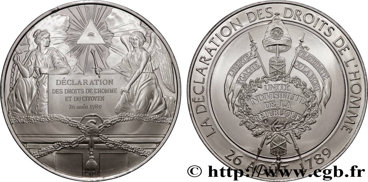 QUINTA REPUBLICA FRANCESA Médaille, La déclaration des droits de l’Homme SC